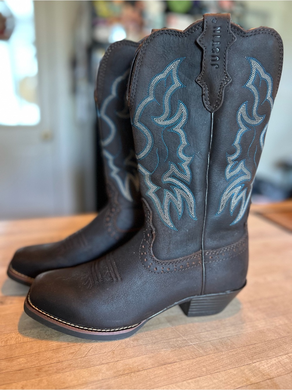 Justin Brown Leather Western Boot